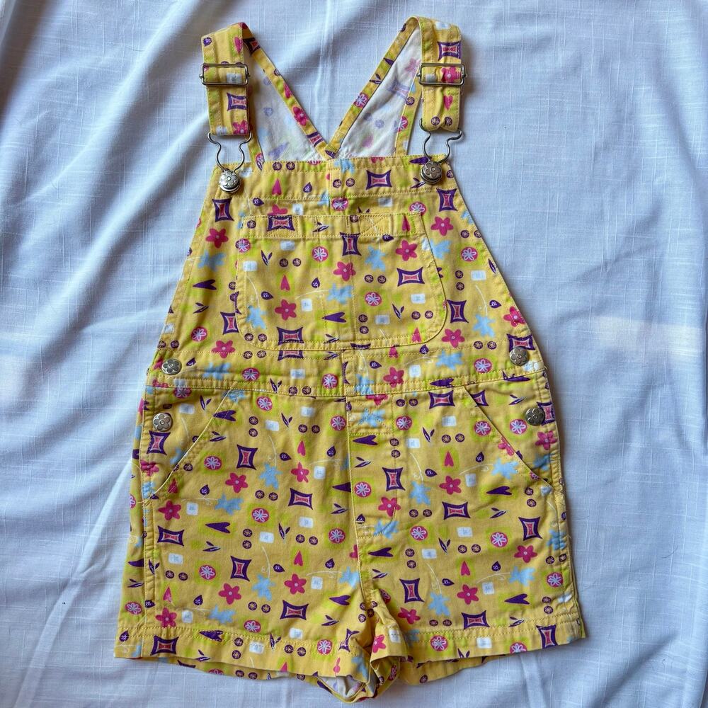 Vintage 90s Yellow AOP Shortalls by Honors - Size XS (4/5)